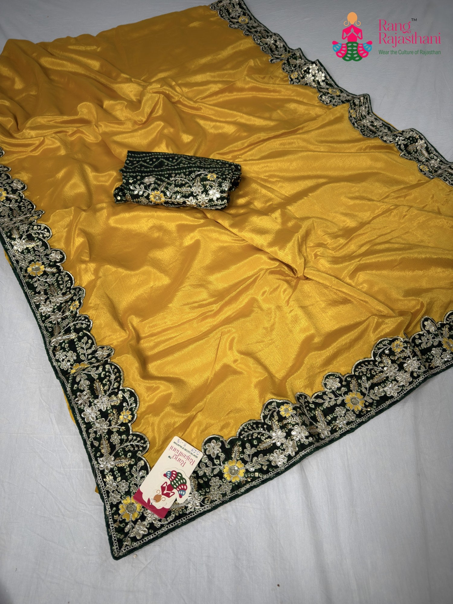 border detailing of premium yellow fabric saree