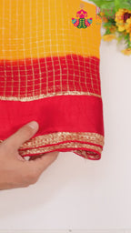 Yellow Soft Georgette Banarasi Zari Weave Saree for Festive Celebration | Order Online