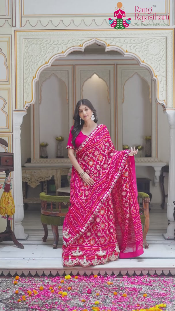 Red Silk Bandhani Chunri Lehenga Chunni for Sangeet Night | Signature Pick