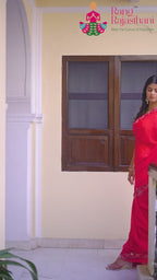 Red Synthetic Zari Embroidery Saree for Karwa Chauth | Timeless Drape