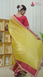 Yellow Synthetic Saree for Haldi Ceremony | Statement Drape