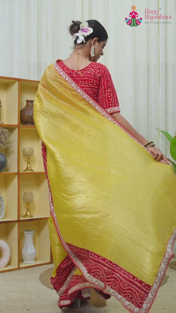 Yellow Synthetic Saree for Haldi Ceremony | Statement Drape