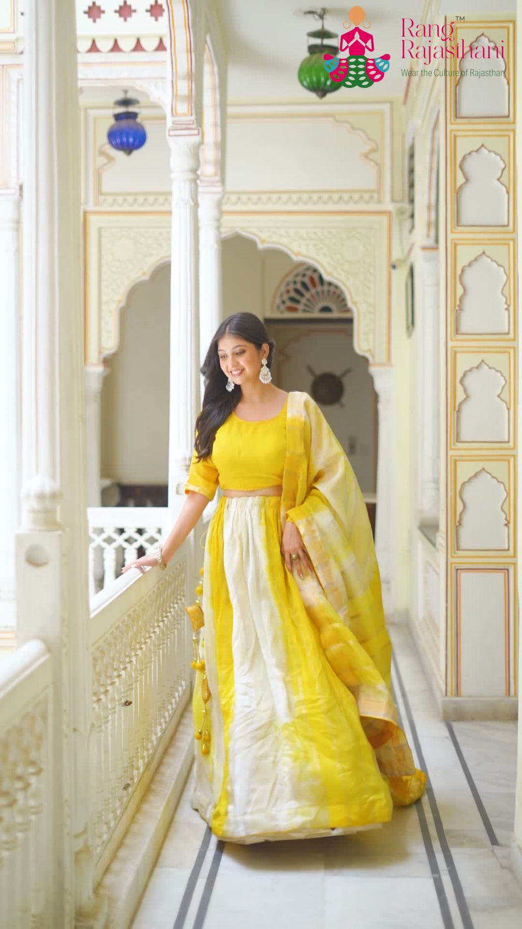 Yellow Silk Banarasi Zari Weave Lehenga Chunni for Haldi Ceremony | Festive Edit