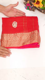 Multi Pure Kora Silk Gota Patti Saree for Festive Wear | Best Seller