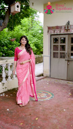 Pink Chinnon Saree for Sangeet Night | Fashion Edit