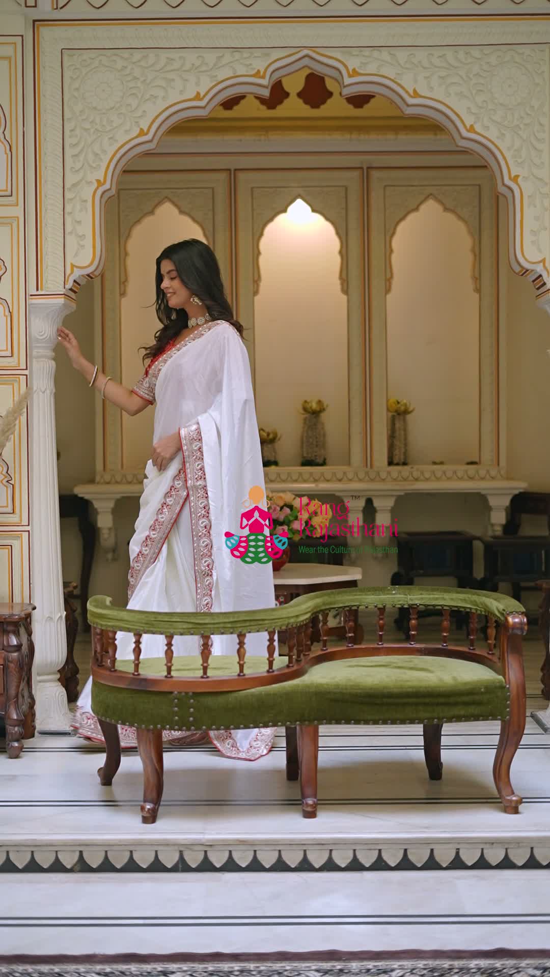 White Synthetic Zari Embroidery Saree for Festive Celebration | Signature Edit