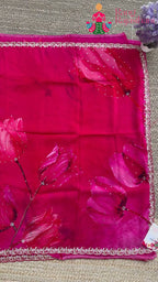 Rani Chinnon Hand Embellishment Saree for Bridal | Premium Edit