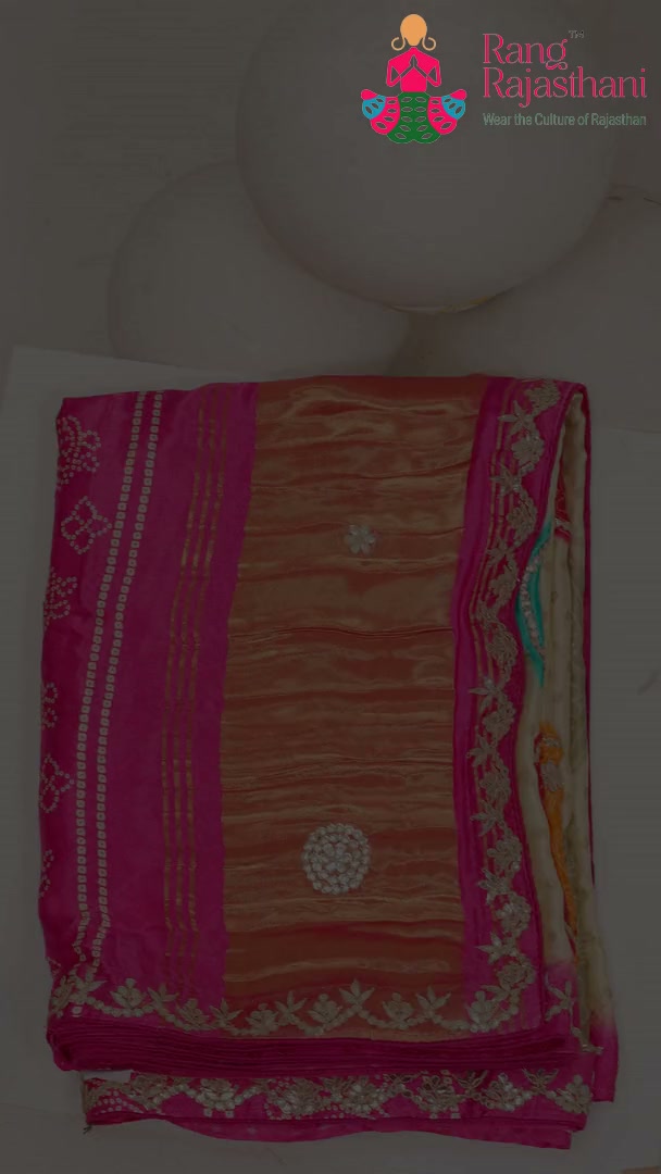 Rani Modal Bandhani Print Chunri Saree for Mayra Ceremony | Graceful Pick