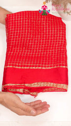 Red Soft Georgette Banarasi Zari Weave Saree for Festive Celebration | Shop Latest