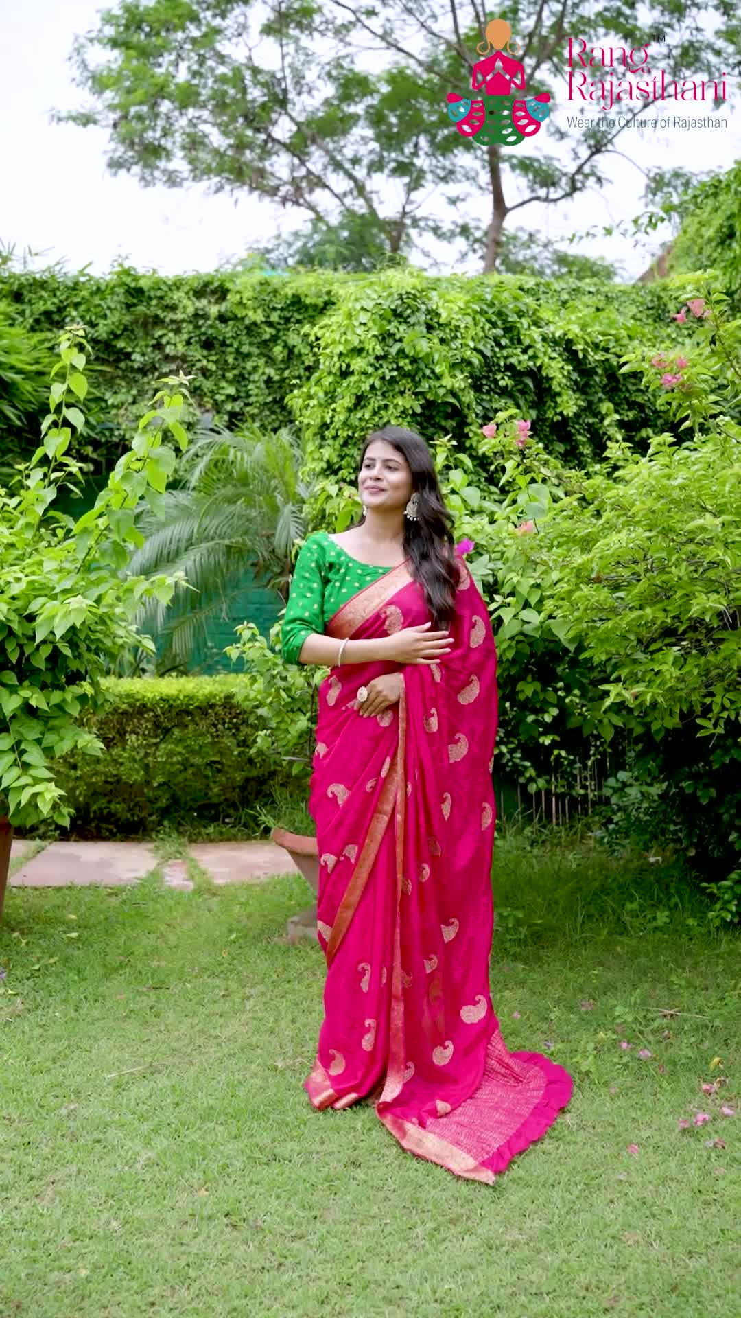 Rani Chinnon Zari Embroidery Saree for Wedding Guest | Lightweight Pick