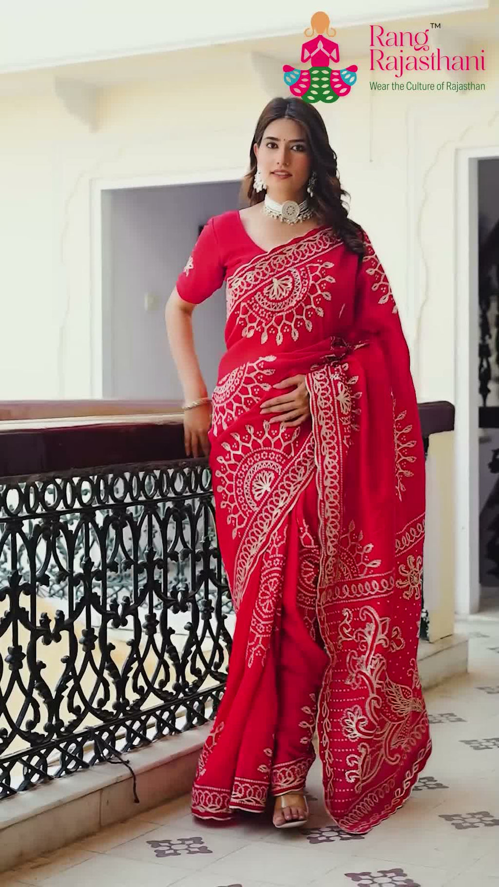 Red Pure Upada Silk Bandhani Saree for Mayra Ceremony | Handcrafted Pick