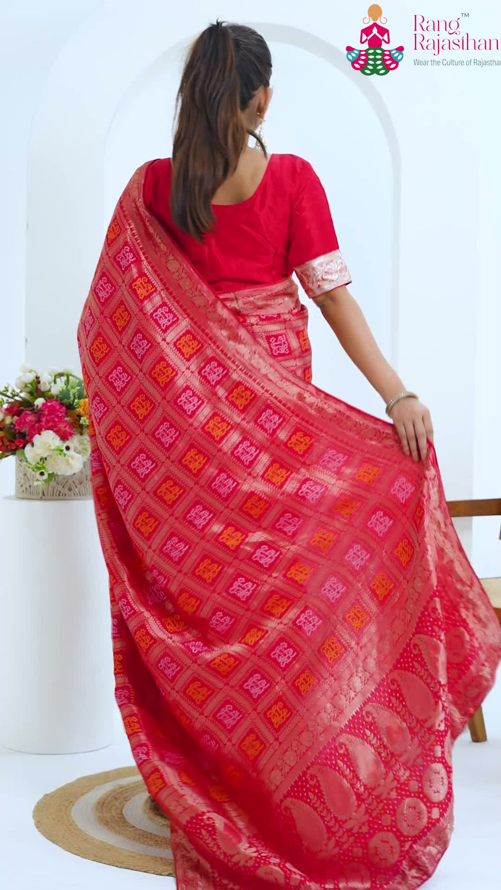 Red Pure Dola Silk Banarasi Zari Weave Saree for Wedding Guest | New Arrival