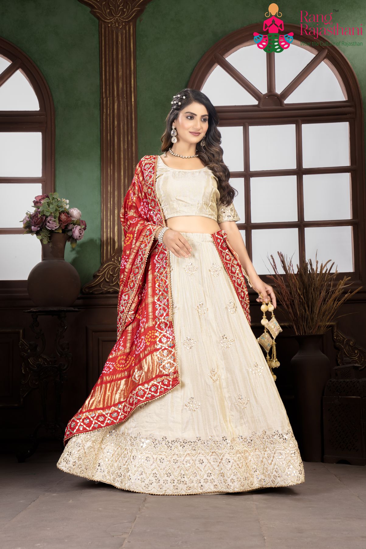 Chiku Party Wear Lehenga Chunni | Rang Rajasthani