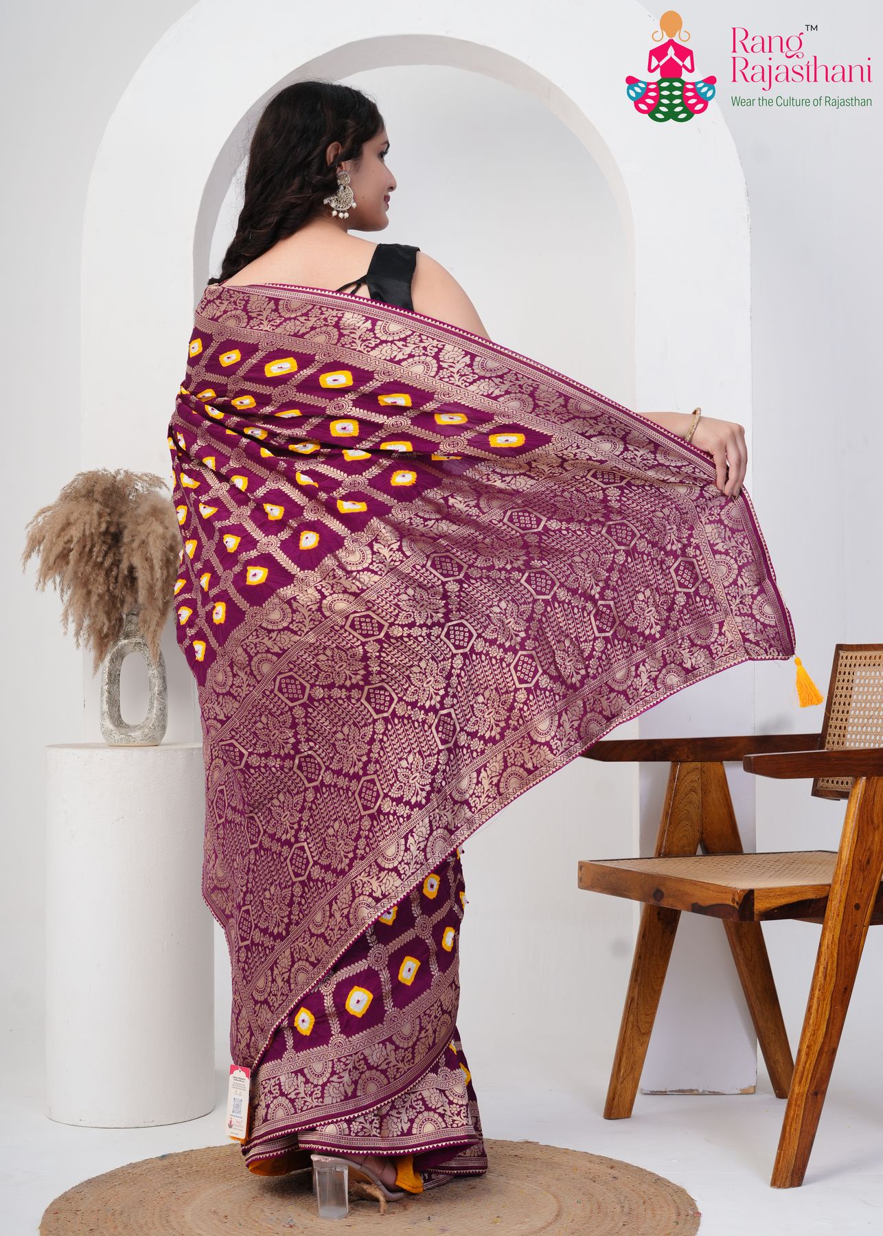 Wine Pure Dola Silk Mandap Silks Saree : Classic Gharchola