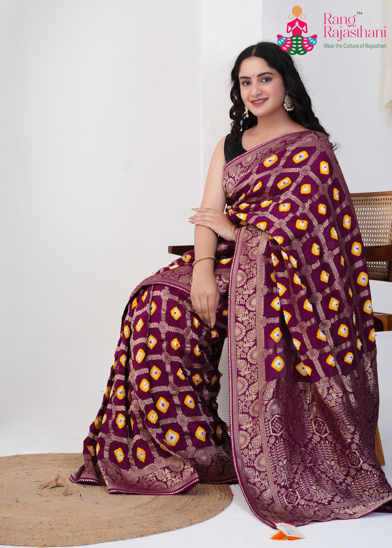 Wine Pure Dola Silk Mandap Silks Saree : Classic Gharchola