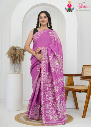 Purple Pure Upada Silk Bandhani Print Chunri Saree for Wedding Guest | Bridal Wear