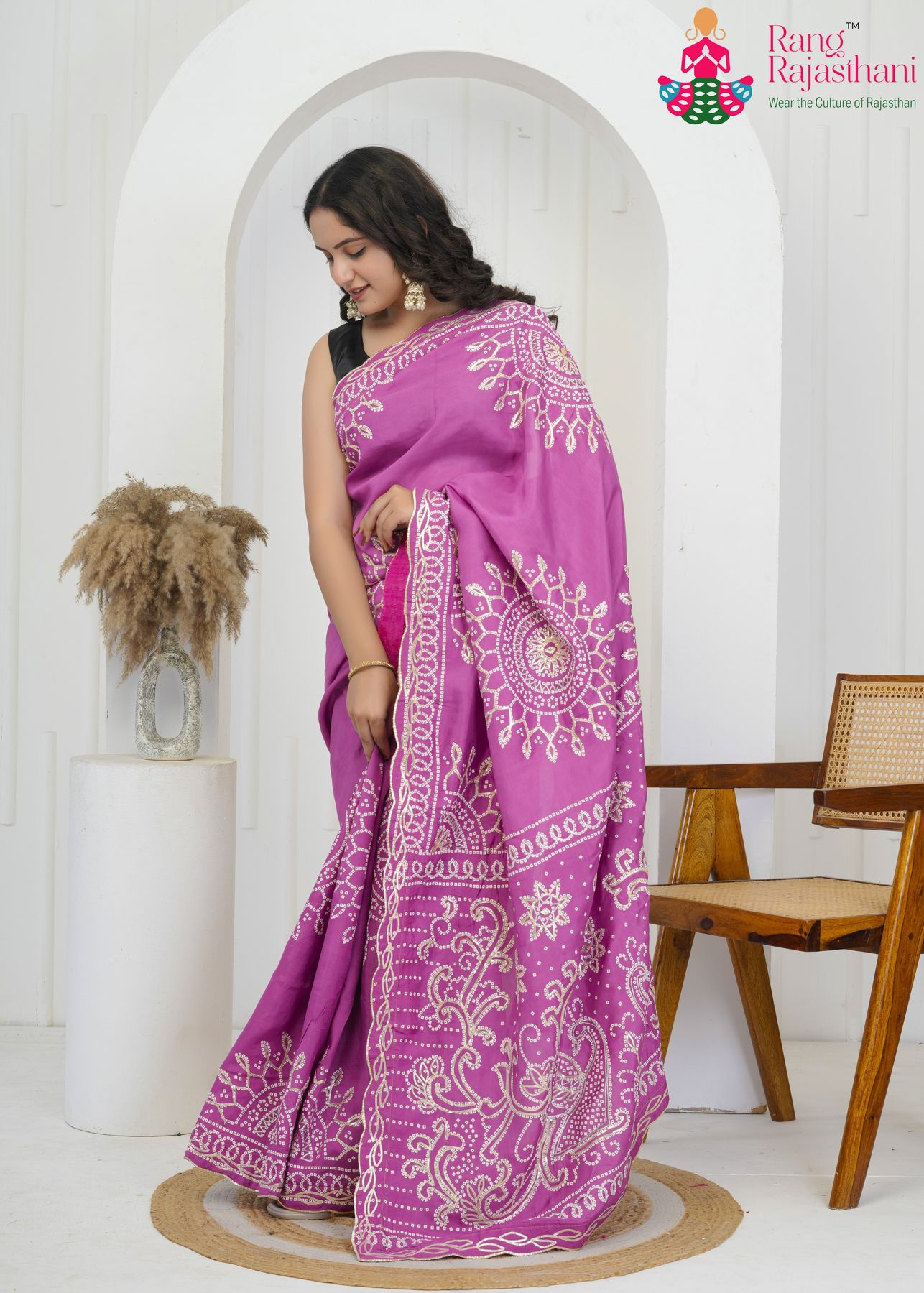 Purple bandhni Saree - Light & Airy