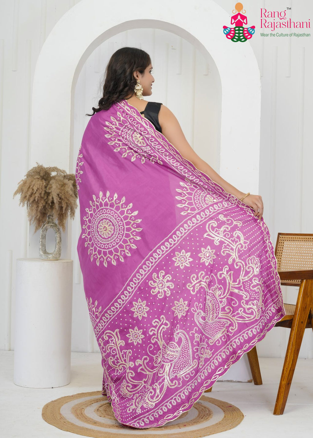 Purple bandhni Saree - Light & Airy