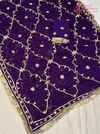 Purple Chiffon Gota Patti Saree for Festive Wear | Lightweight Pick