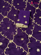 Purple Chiffon Gota Patti Saree for Festive Wear | Lightweight Pick