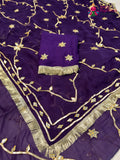 Purple Chiffon Gota Patti Saree for Festive Wear | Lightweight Pick