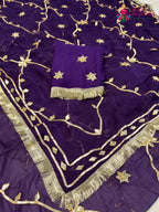Purple Chiffon Gota Patti Saree for Festive Wear | Lightweight Pick