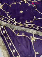 Purple Chiffon Gota Patti Saree for Festive Wear | Lightweight Pick