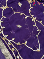 Purple Chiffon Gota Patti Saree for Festive Wear | Lightweight Pick