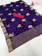 purple chinnon sequin saree for sangeet night by Rang Rajasthani