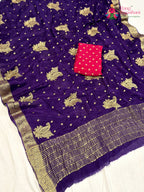 purple chinnon sequin saree ethnic wear by Rang Rajasthani
