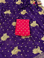 pallu detailing of purple chinnon sequin saree