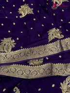 Purple Chinnon Zari Embroidery Saree for Sangeet Night | Buy Now