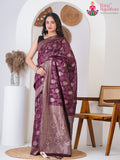 Wine Cotton Silk Weaving Saree for Casual | Bridal Edit