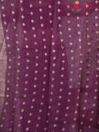 Wine Cotton saree with Weaving pleats view