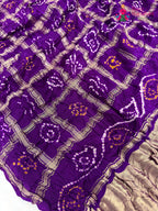 purple gajji silk bandhani dupatta 2565 by Rang Rajasthani