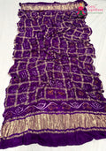Purple Gajji Silk Bandhani Dupatta for Festive Wear | Party Pick