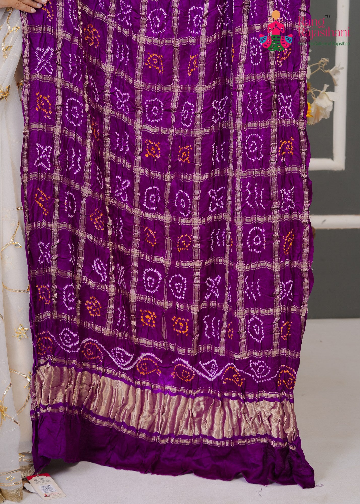 Purple Gajji Silk Bandhani Chunri Dupatta for Festive Wear | Elegant Pick