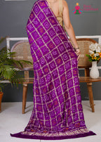 Purple Gajji Silk Bandhani Chunri Dupatta for Festive Wear | Elegant Pick