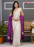 Purple Gajji Silk Bandhani Chunri Dupatta for Festive Wear | Elegant Pick