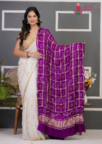Purple Gajji Silk Bandhani Chunri Dupatta for Festive Wear | Elegant Pick