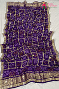 purple gajji silk bandhani dupatta 2567 by Rang Rajasthani