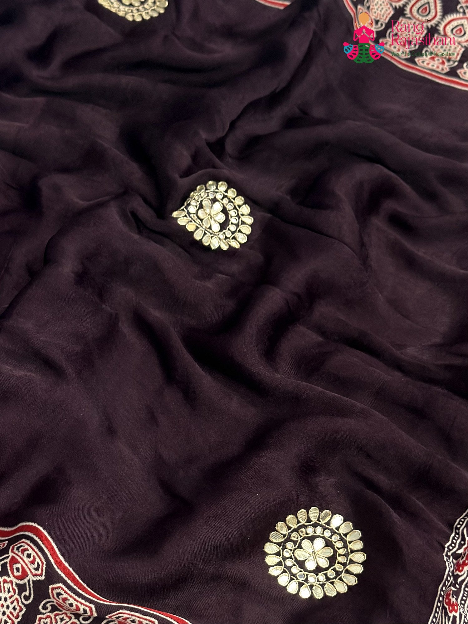 Purple Modal Ajrakh Print Saree for Casual | Bridal Edit