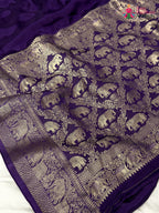 purple modal banarasi zari weave saree ethnic wear by Rang Rajasthani