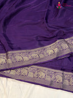 border detail of purple modal banarasi zari weave saree