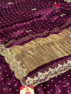 Purple Modal Bandhani Chunri Saree for Sangeet Night | Buy Today