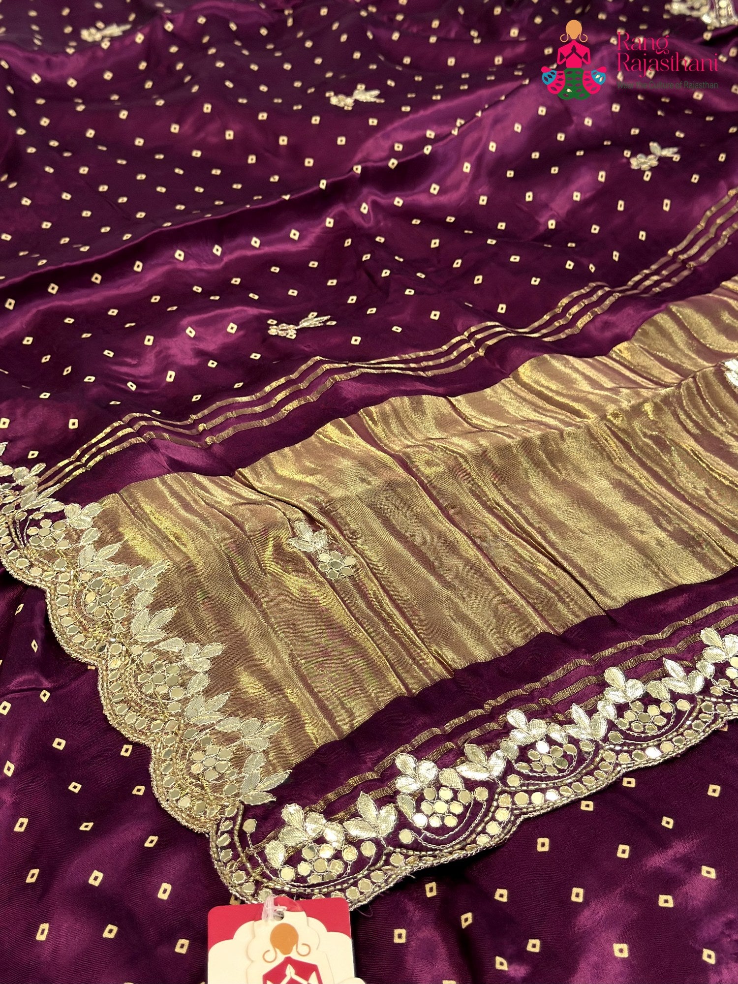 Purple Modal Bandhani Chunri Saree for Sangeet Night | Buy Today