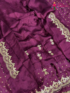 Purple Modal Bandhani Chunri Saree for Sangeet Night | Buy Today