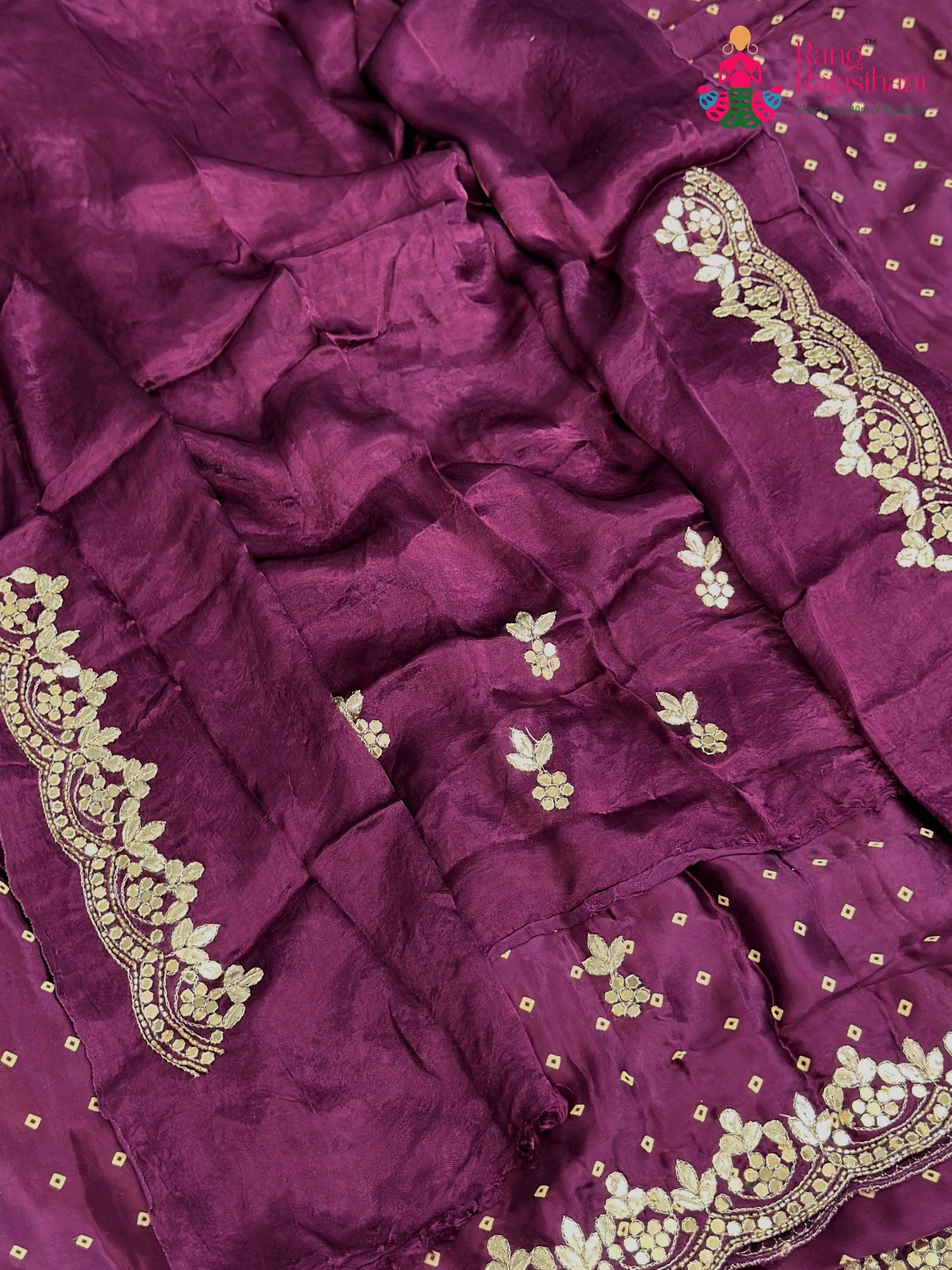 Purple Modal Bandhani Chunri Saree for Sangeet Night | Buy Today