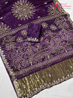 Purple Modal Gota Patti Chunri Saree for Mayra Ceremony | Top Choice
