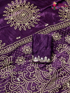Purple Modal Gota Patti Chunri Saree for Mayra Ceremony | Top Choice